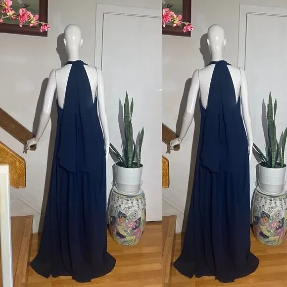 Jenny Yoo Navy Aidan Chiffon Convertible Gown